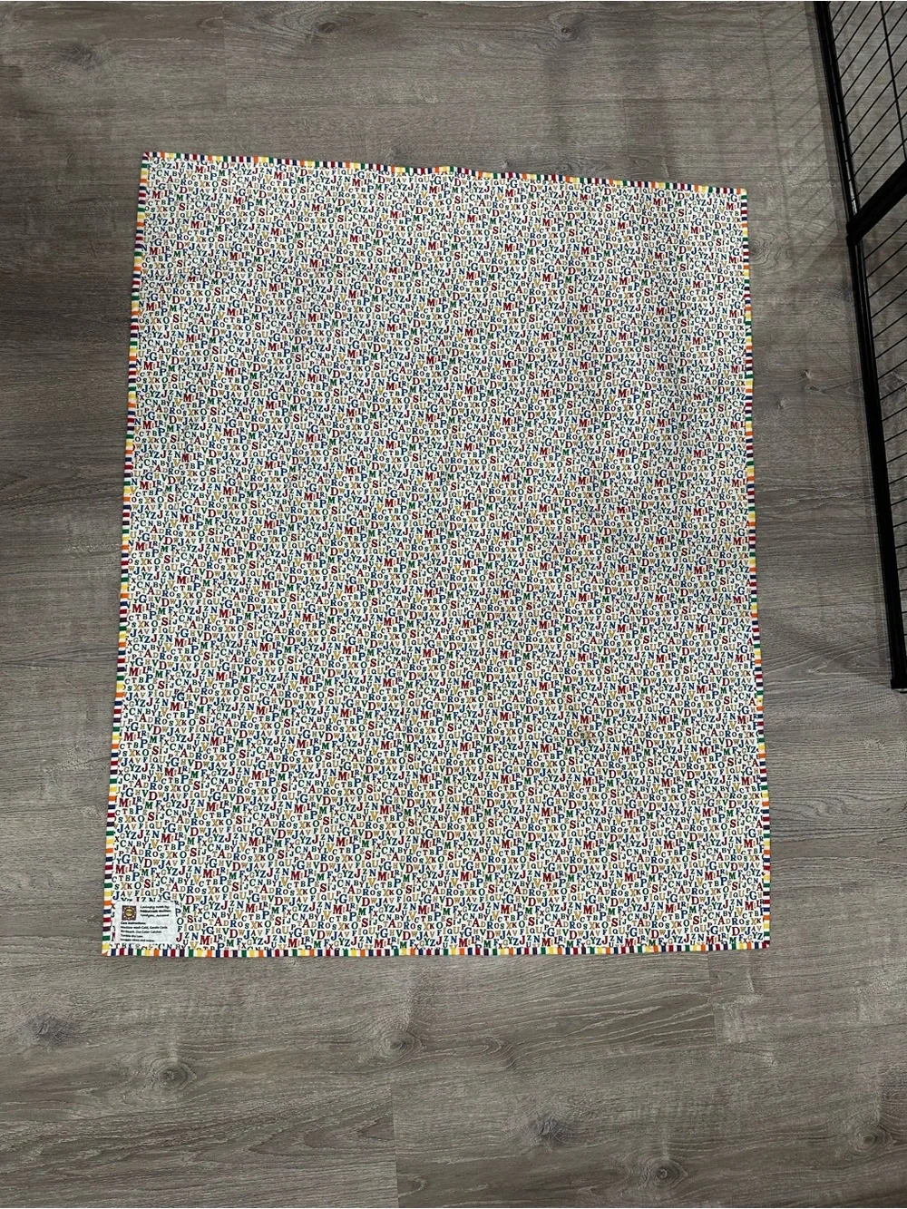 Barney Themed Yellow Patchwork Quilt